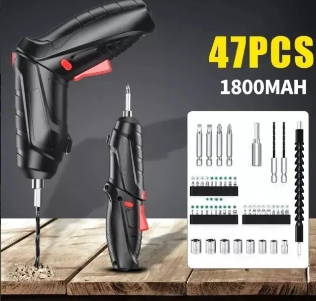 Cordless Electric Screwdriver Kit with 47 Screwdriver Bits – Phillips – 110V/220V – NEW!