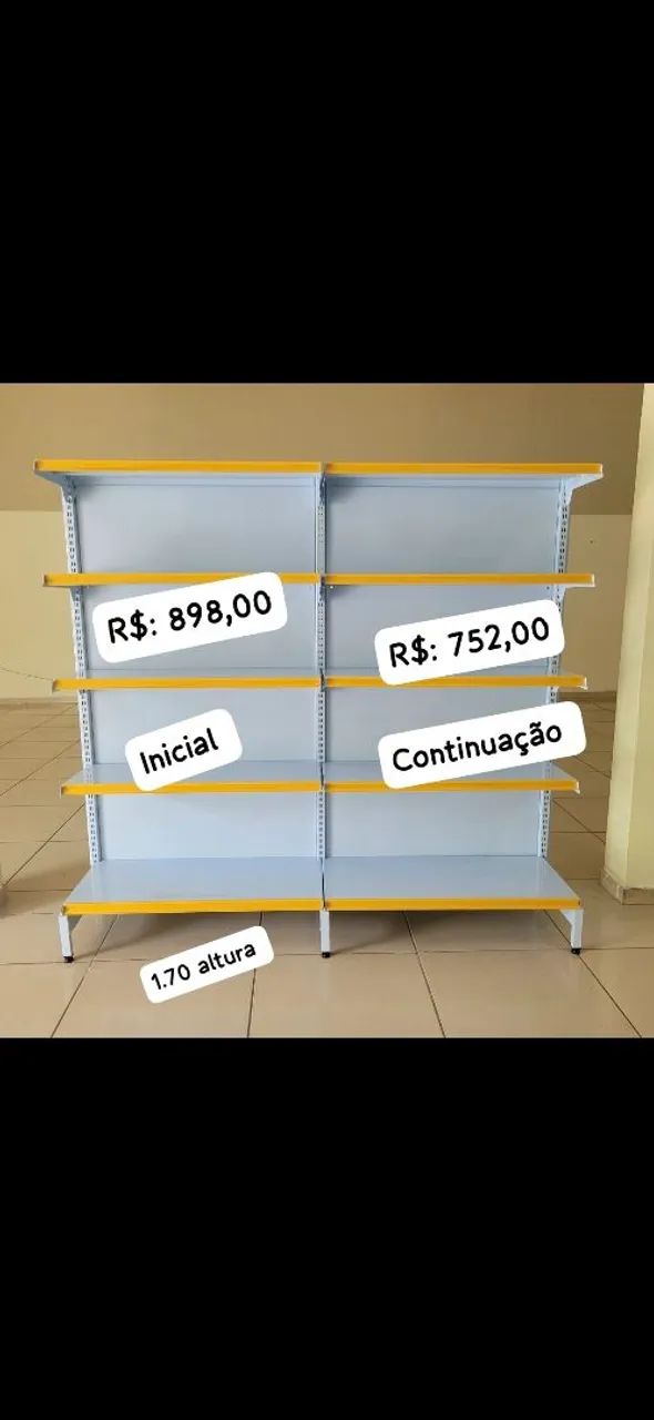 Prateleiras de Aço Reforçadas - 1.70m Altura
