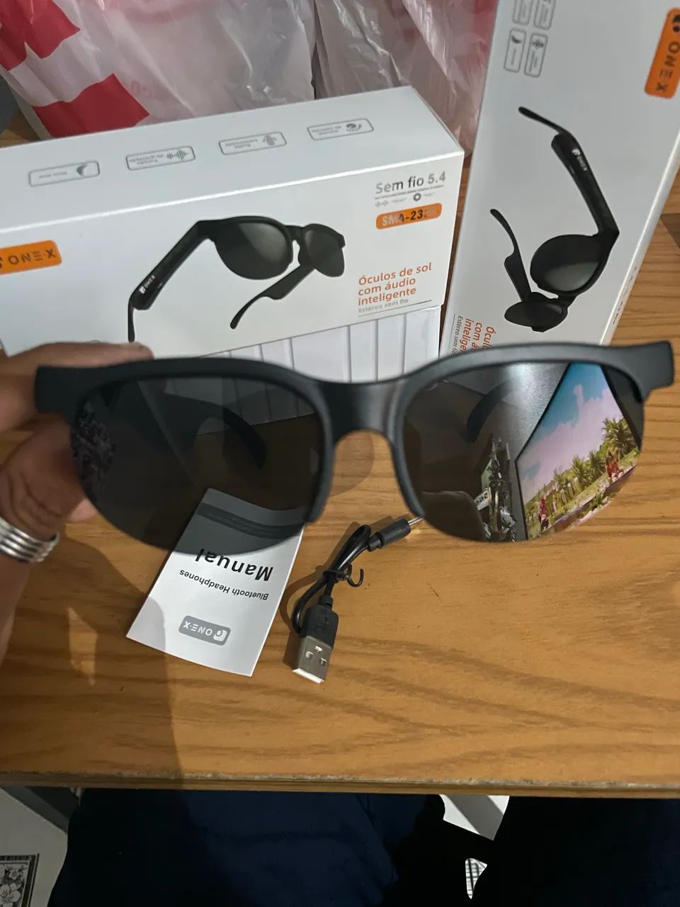 ÓCULOS TECNOLÓGIO COM FONES BLUETOOTH  - Foto 3