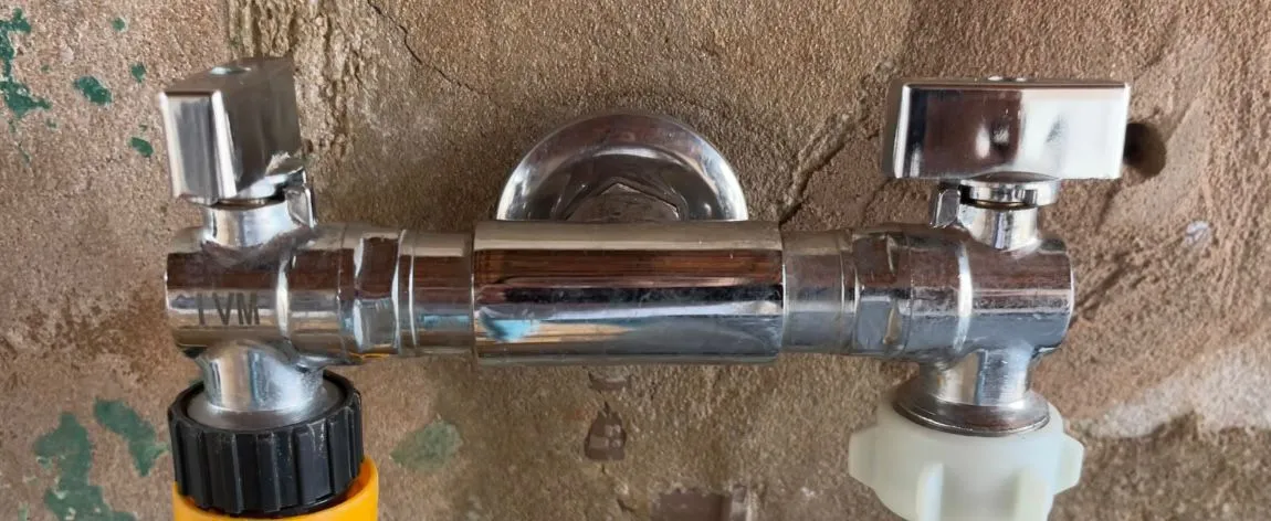 Torneira Dupla para Máquina - Cromada