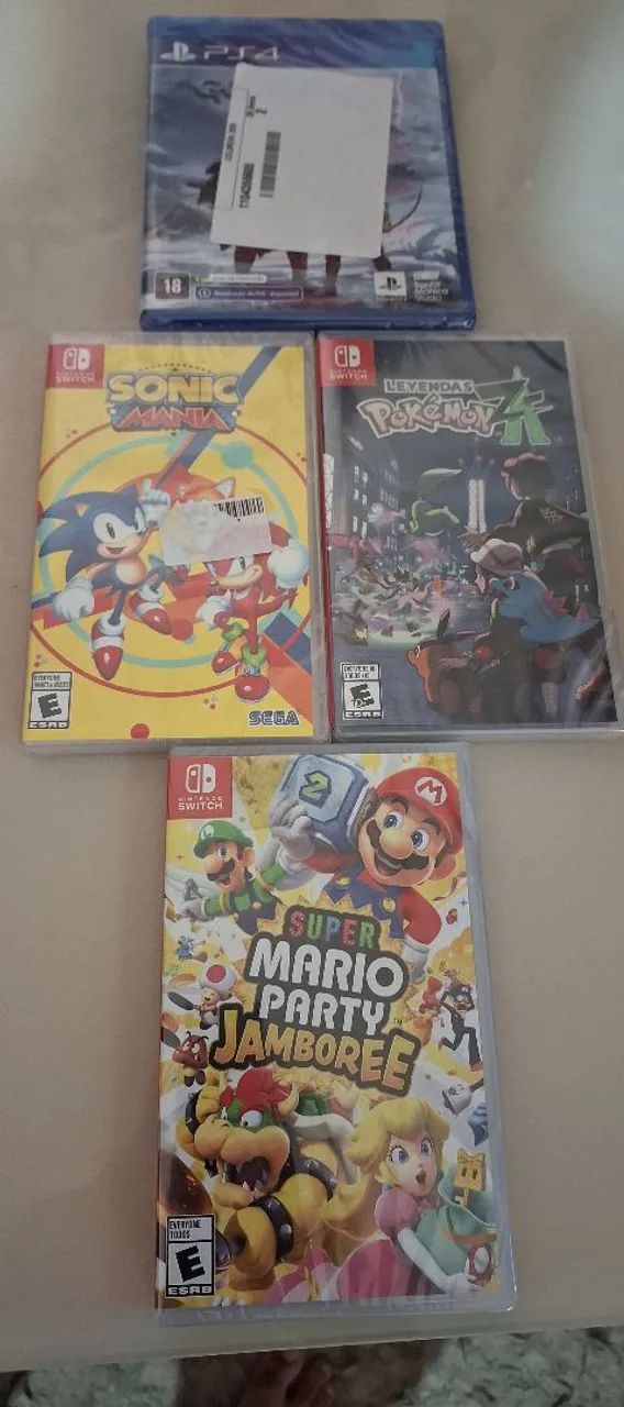 4 jogos lacrados de switch e ps4