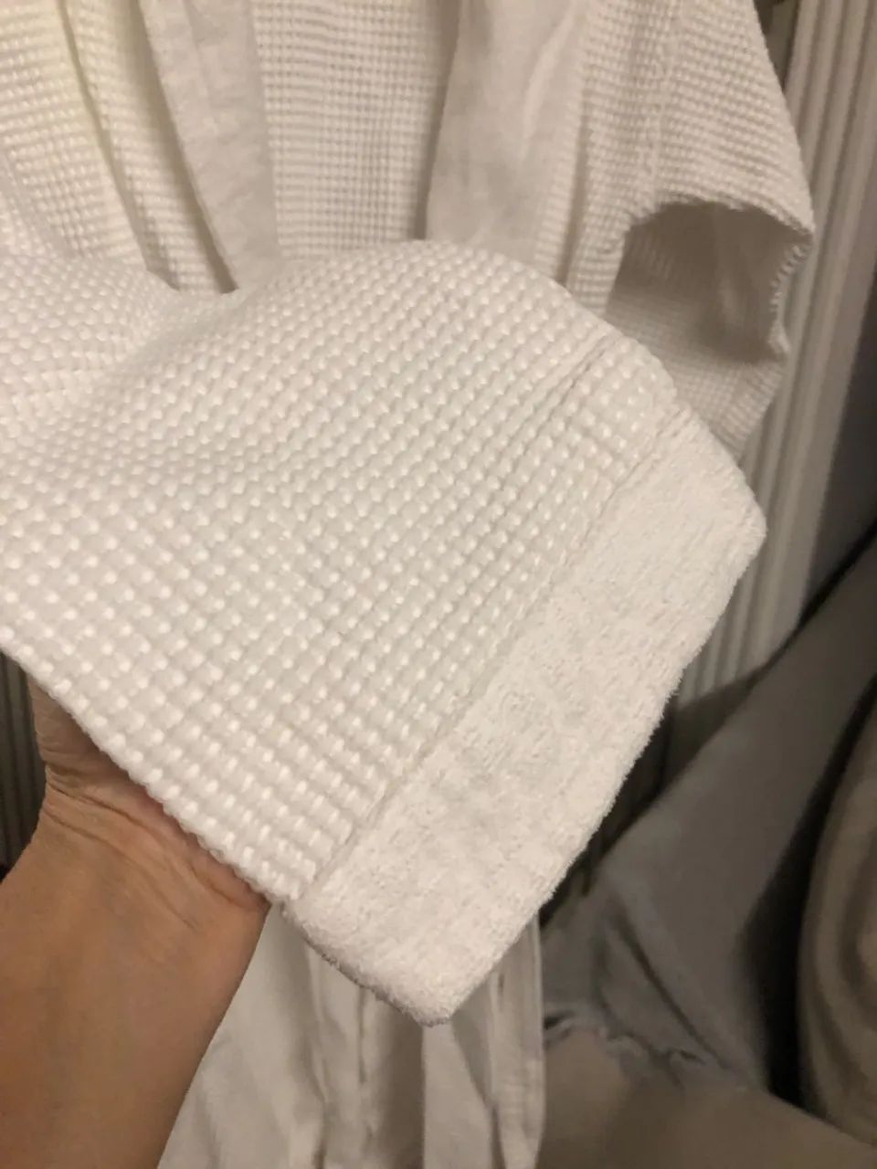 Roupão de Banho Waffle Branco Confortável - Foto 3