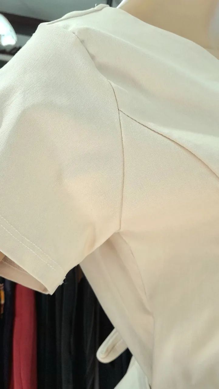 Vestido Bege Elastano Novo Tam.M - Foto 5