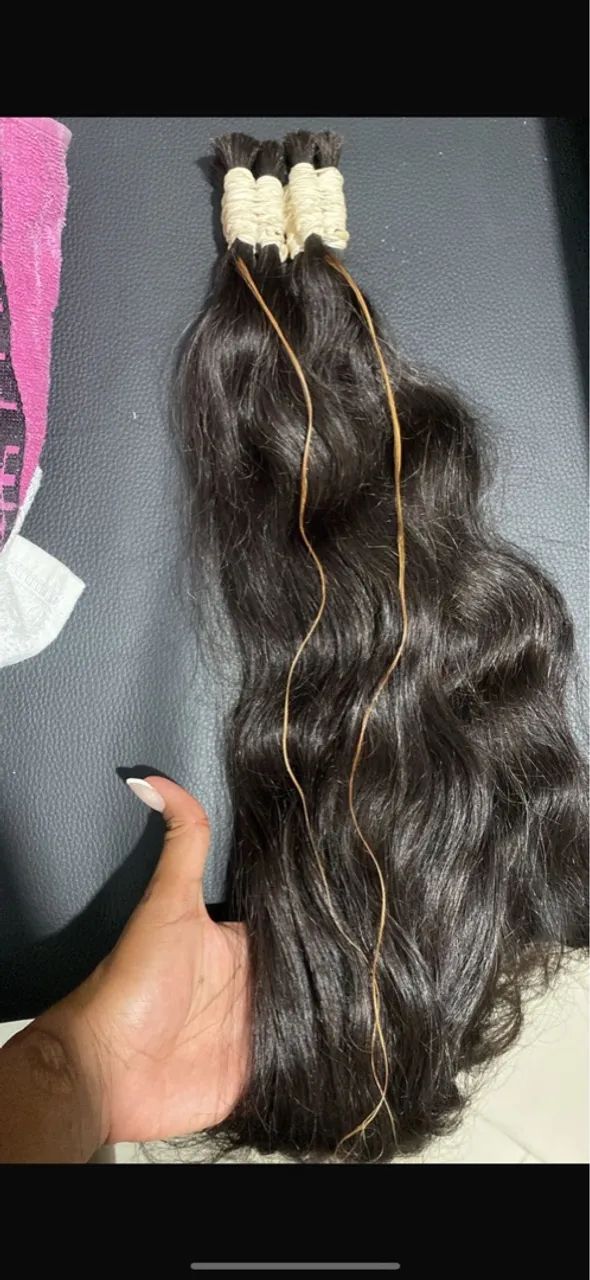 Cabelo humano 65 cm com Mechas Loiras (Mega hair) - Foto 2