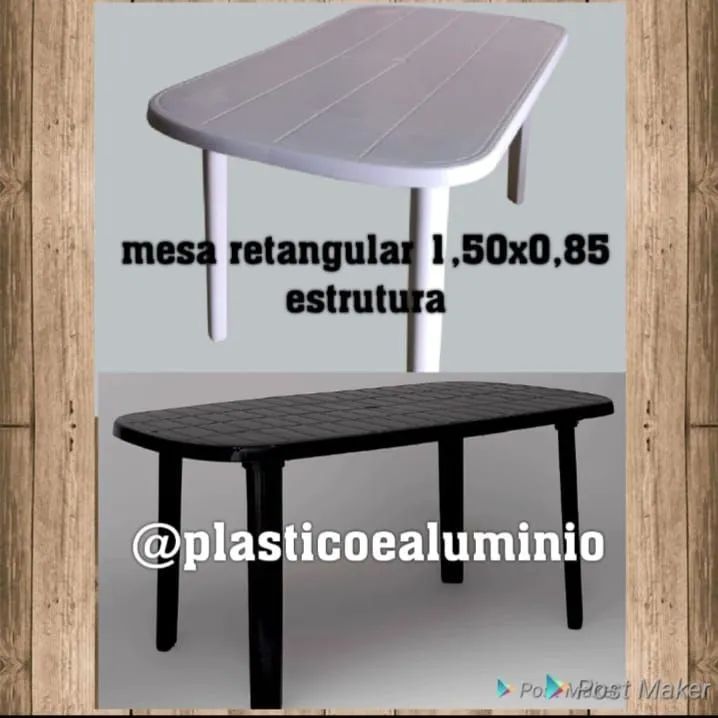 Mesa de plástico desmontável 