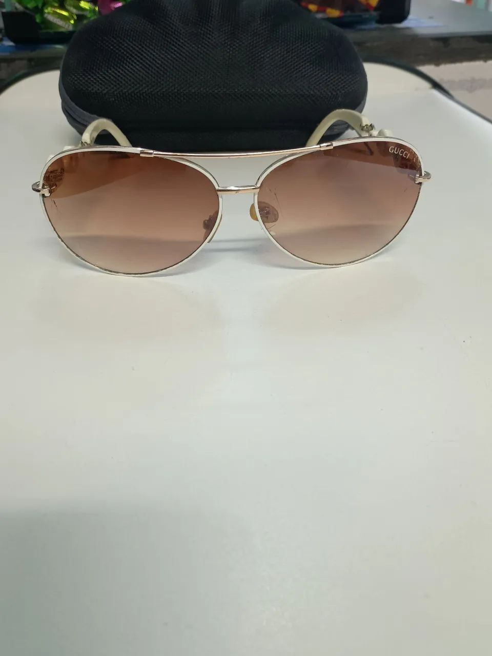 Óculos de Sol Gucci Vintage Aviador - Foto 3