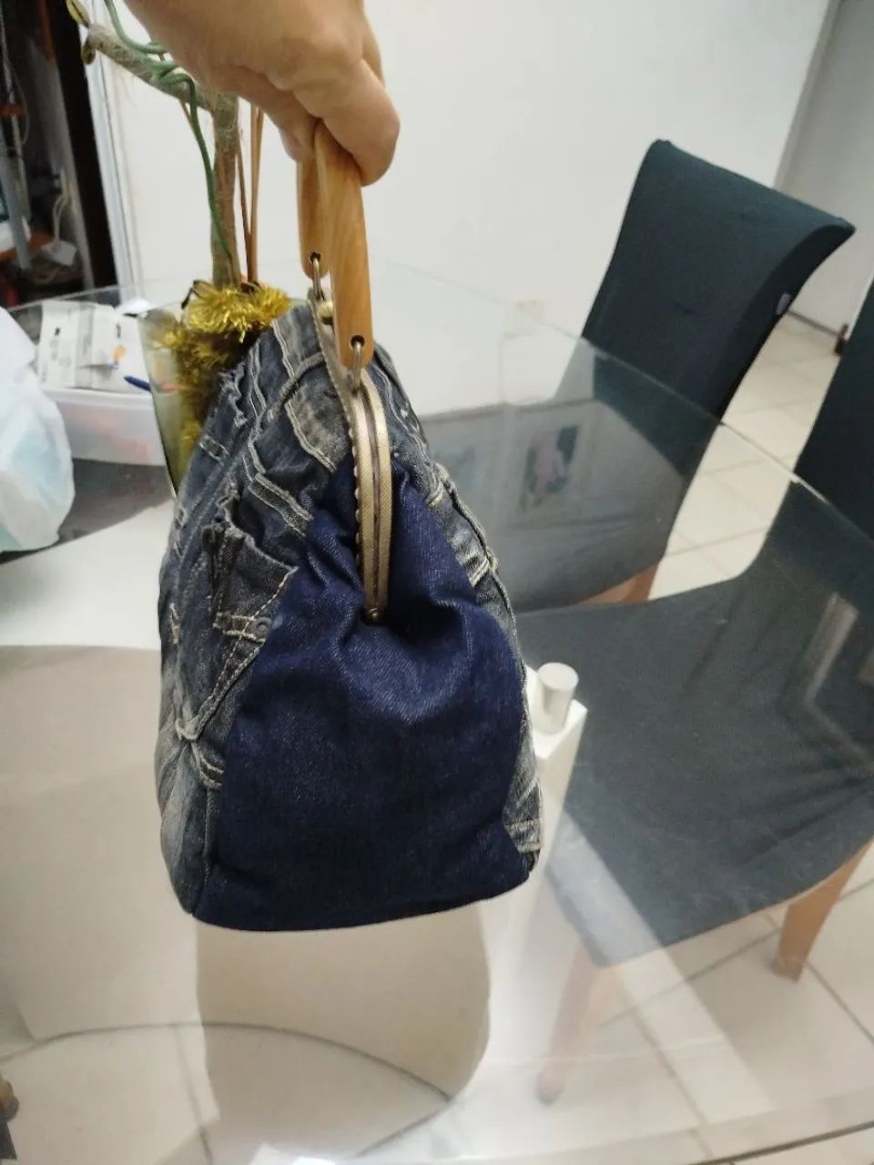Bolsa  Artesanal Jeans - Foto 4