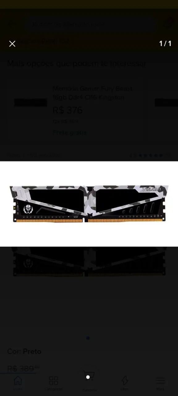 Memória DDR4 GAMING 8GB 3000