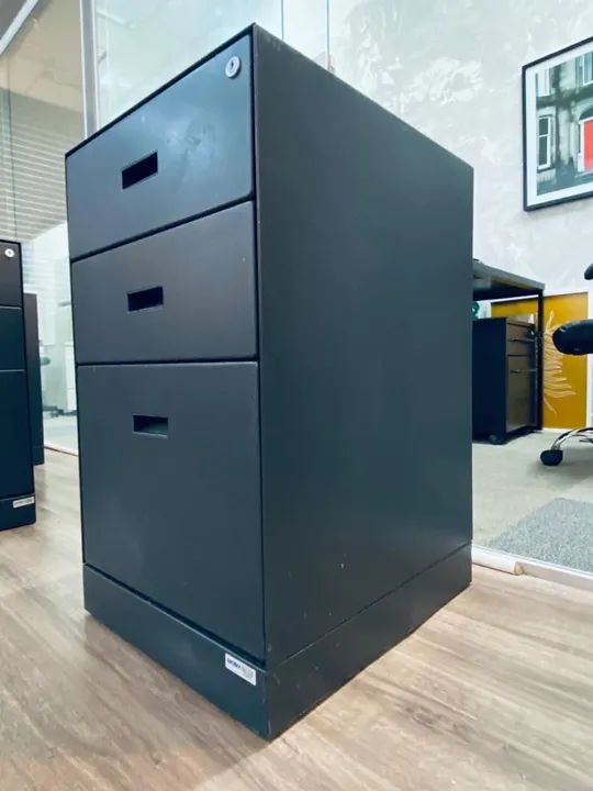 Gaveteiro aço preto fosco 