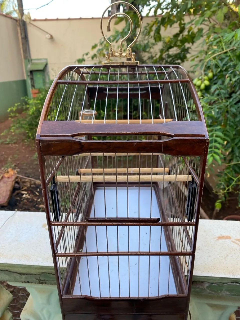 Gaiola coleiro Imbuia/Inox - Foto 3