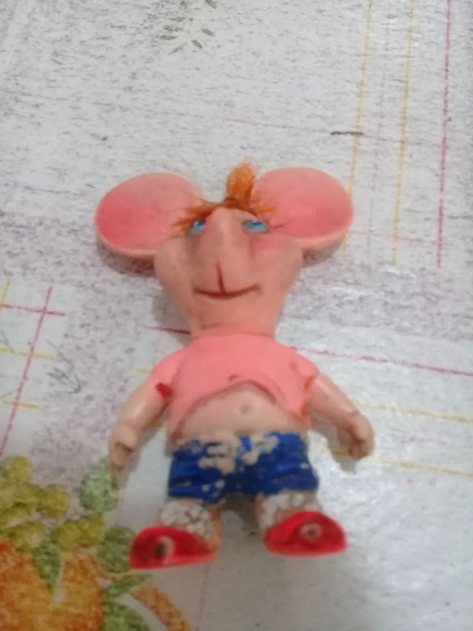 Boneco antigo Topo Gigio Original, de Borracha, cabeça Removível, 7 cm - Foto 6
