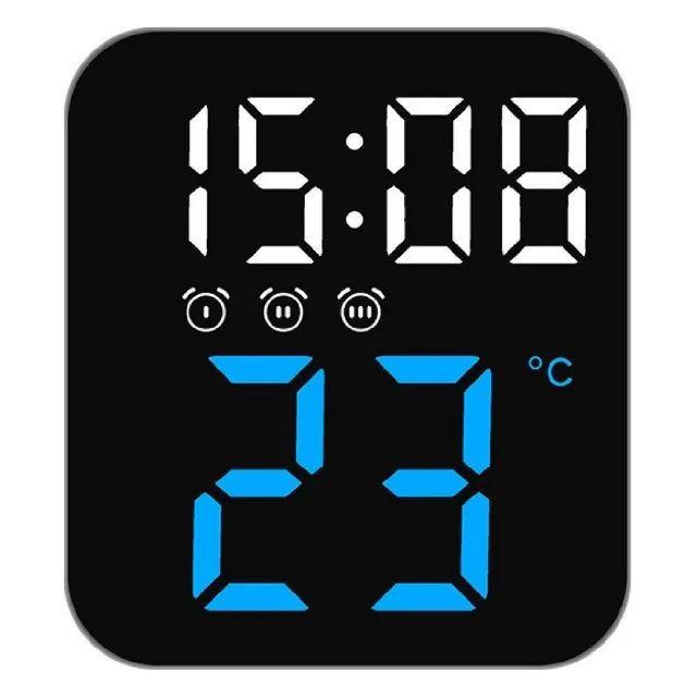 Relógio Digital Led Temperatura Alarmes Usb Mesa E Parede LE-2164 Loja Coimbra Computadore - Foto 5