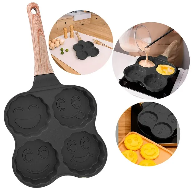Frigideira Antiaderente Com 4 Divisórias Para Ovos e Omelete