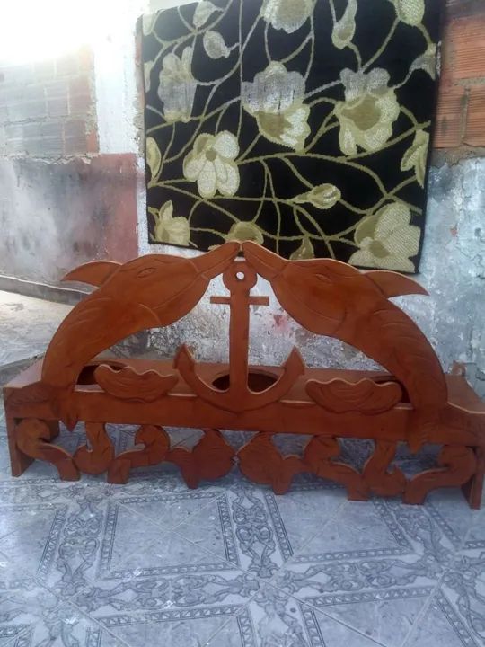Banco de atabaque  de 3 furos trabalhado. - Foto 4