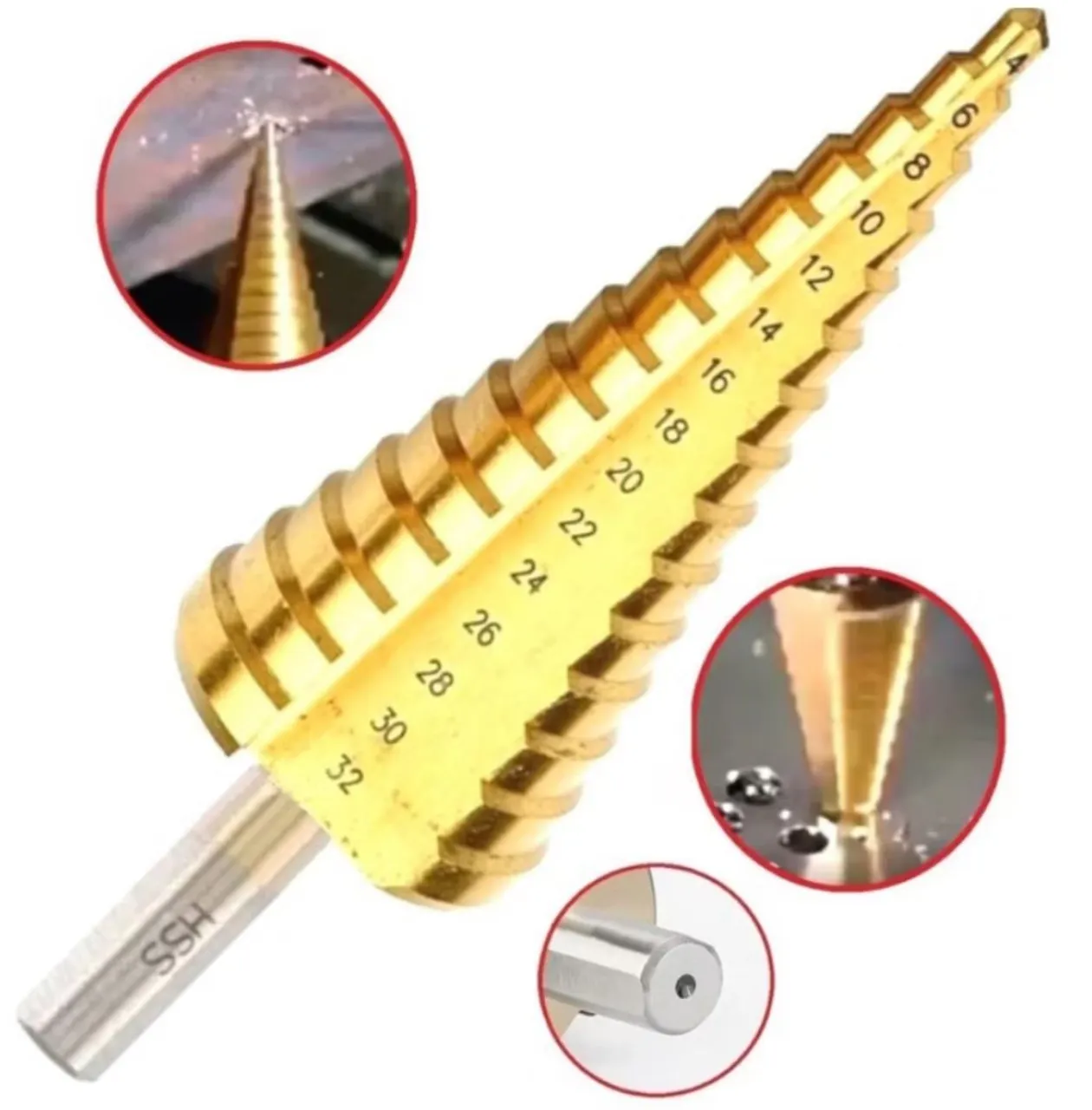 Broca Graduada para Furo de 4 a 32mm - Novo