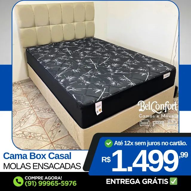 Cama Box Casal Molas Enscadas Opus