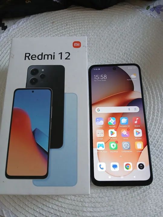 Redmi 12, 4+4G ram, 256g memória. 