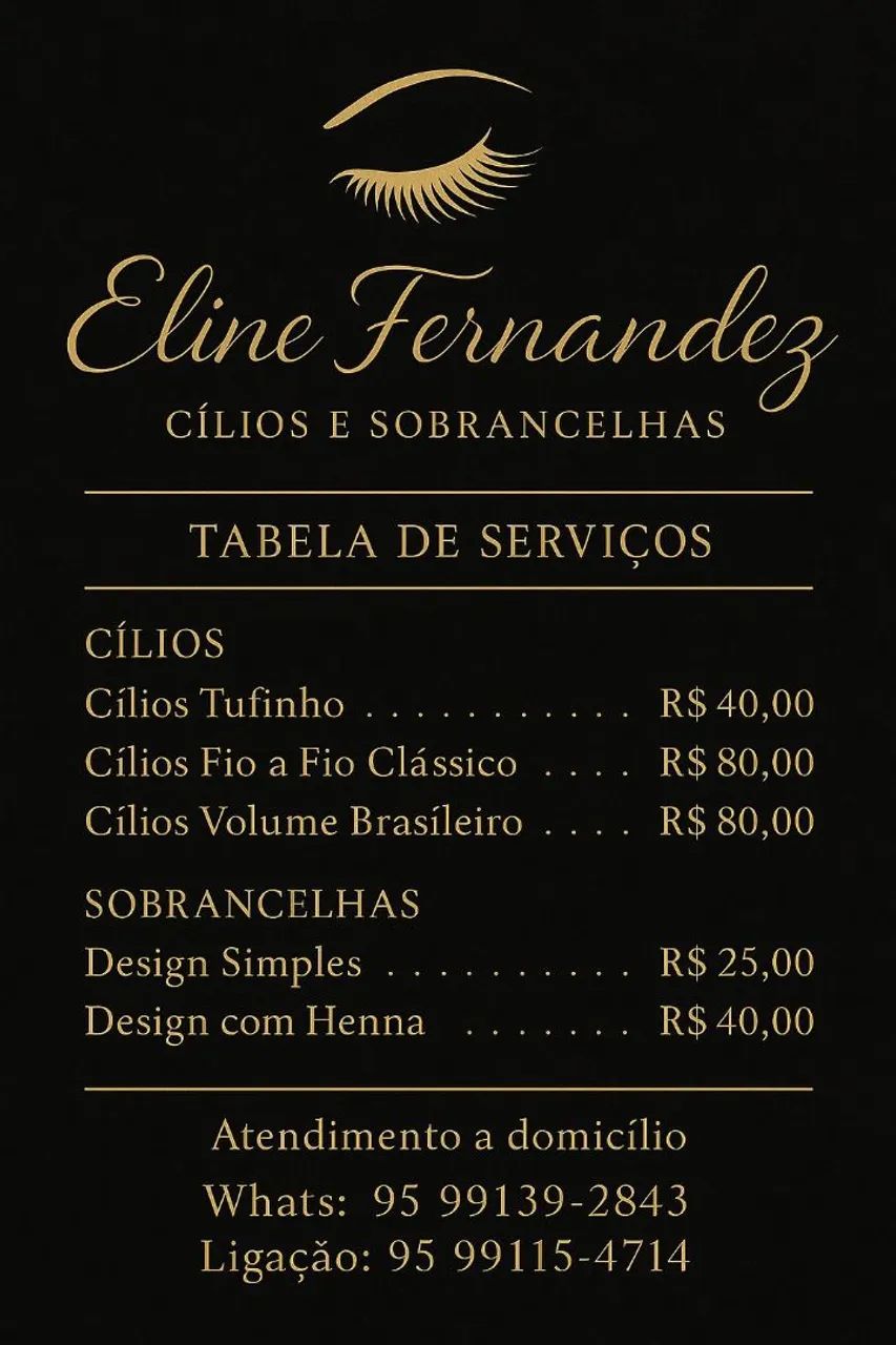 Depilação, designer de sobrancelhas, henna, cílios fia fio, cílios tufinho entre outros se