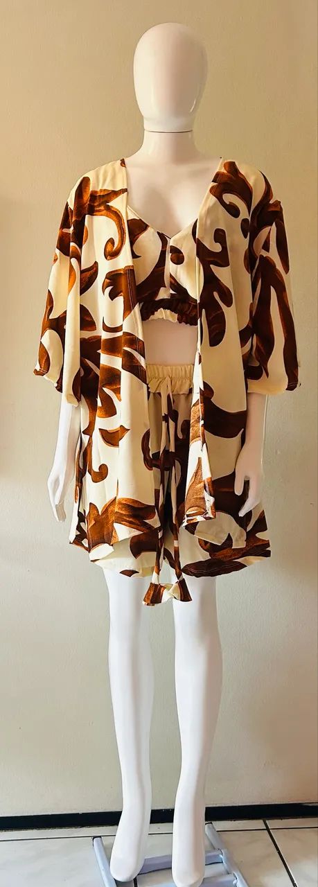 Conjunto kimono com 3 peças 