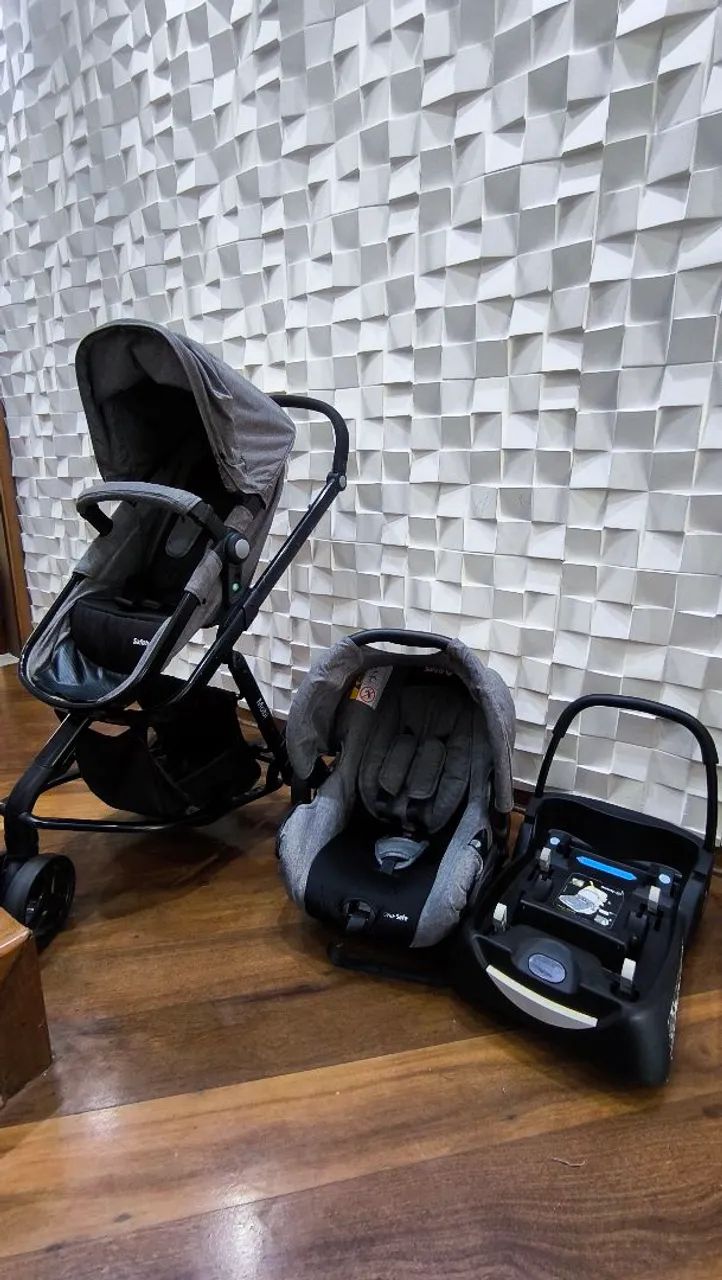 Carrinho de Bebê Mobi + Bebê Conforto Safety 1st - Foto 2