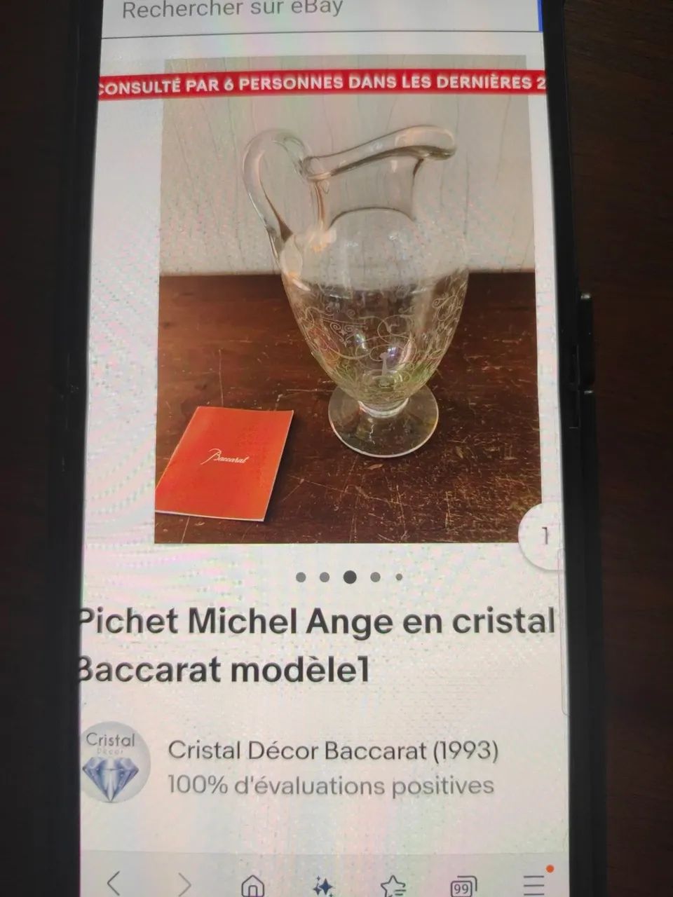 Jarro Michel Ange en cristal de baccarat antigo e raro. modelo 1  - Foto 3