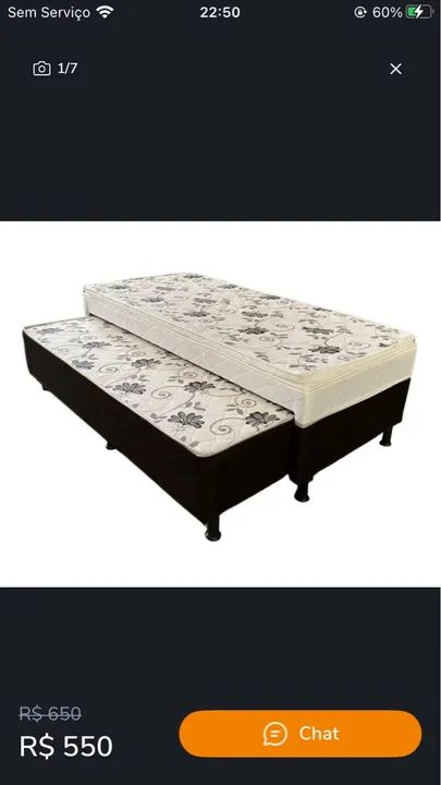 Cama de solteiro com Cama Auxiliar