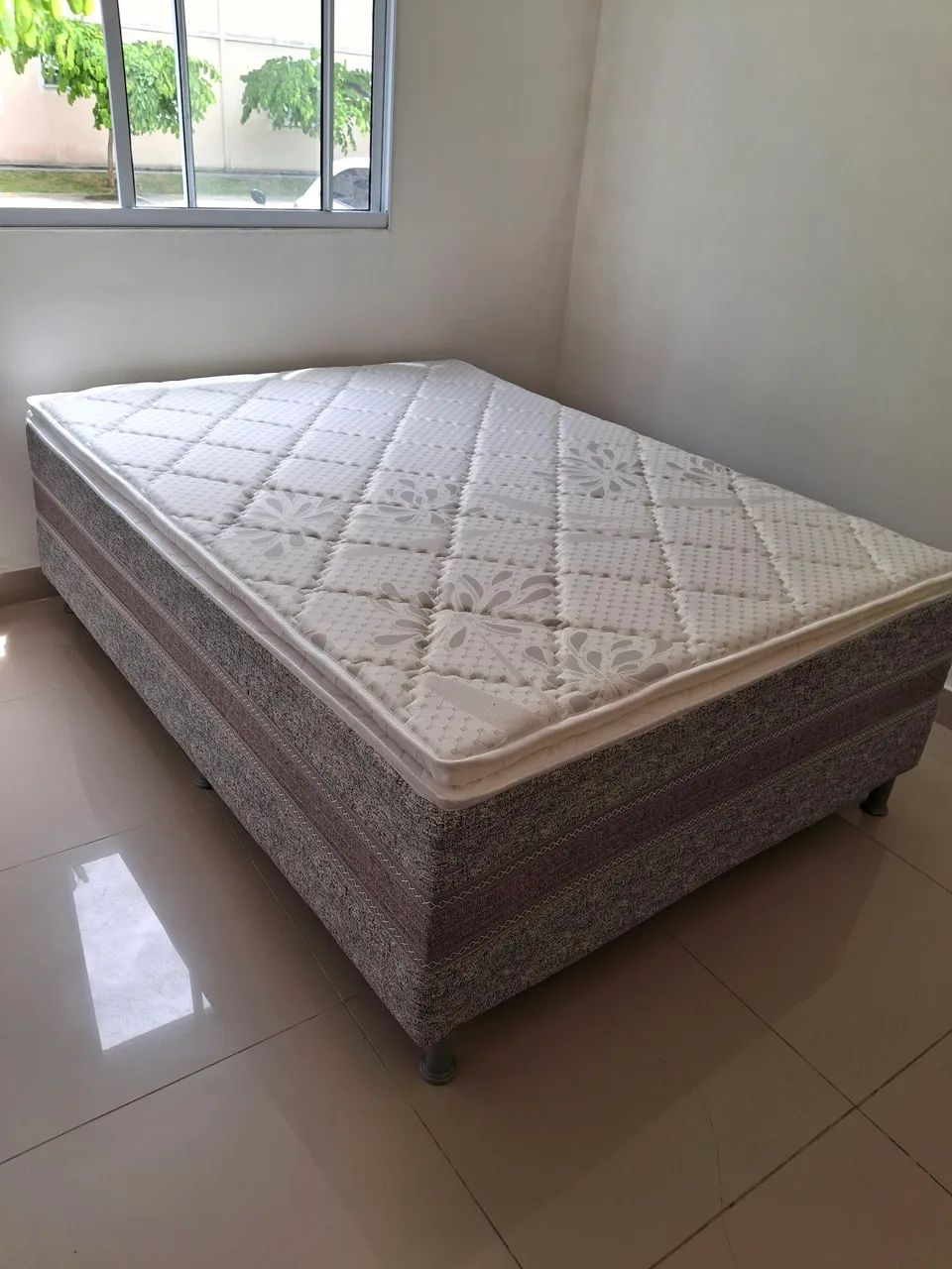 Cama Box Casal com pilow top tecido em malha fria super 08cm cm - Foto 2