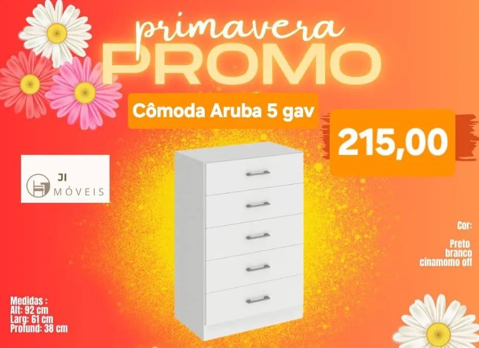 Cômoda 5gavetas promoção 