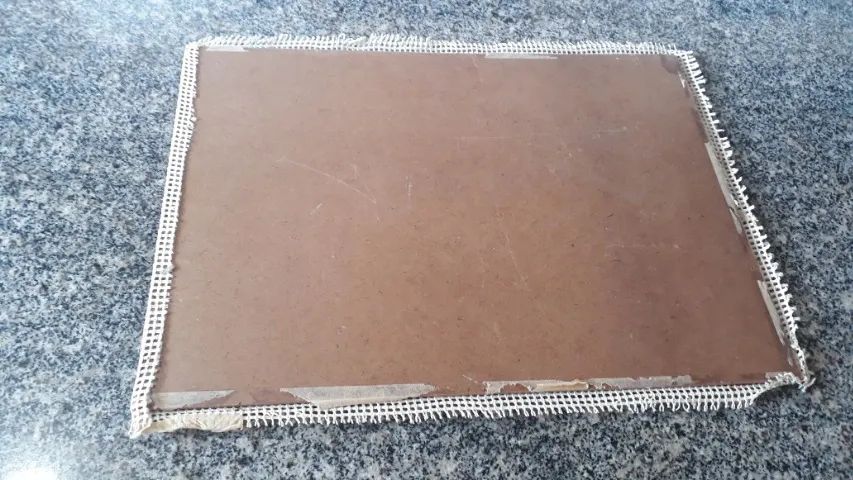 Antigo Quadro Feito Artesanalmente de Linha de Lã dos Anos 80/90 - Foto 6