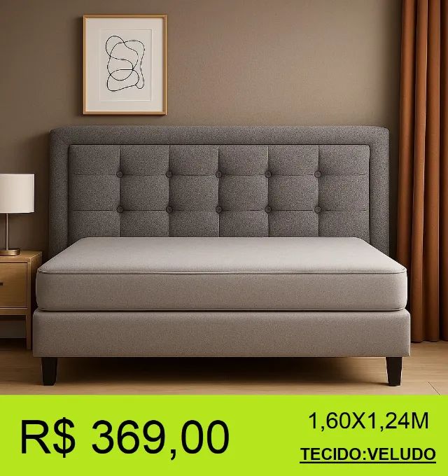 Cabeceira veludo tamanho queen super conforto e modernidade - Foto 3
