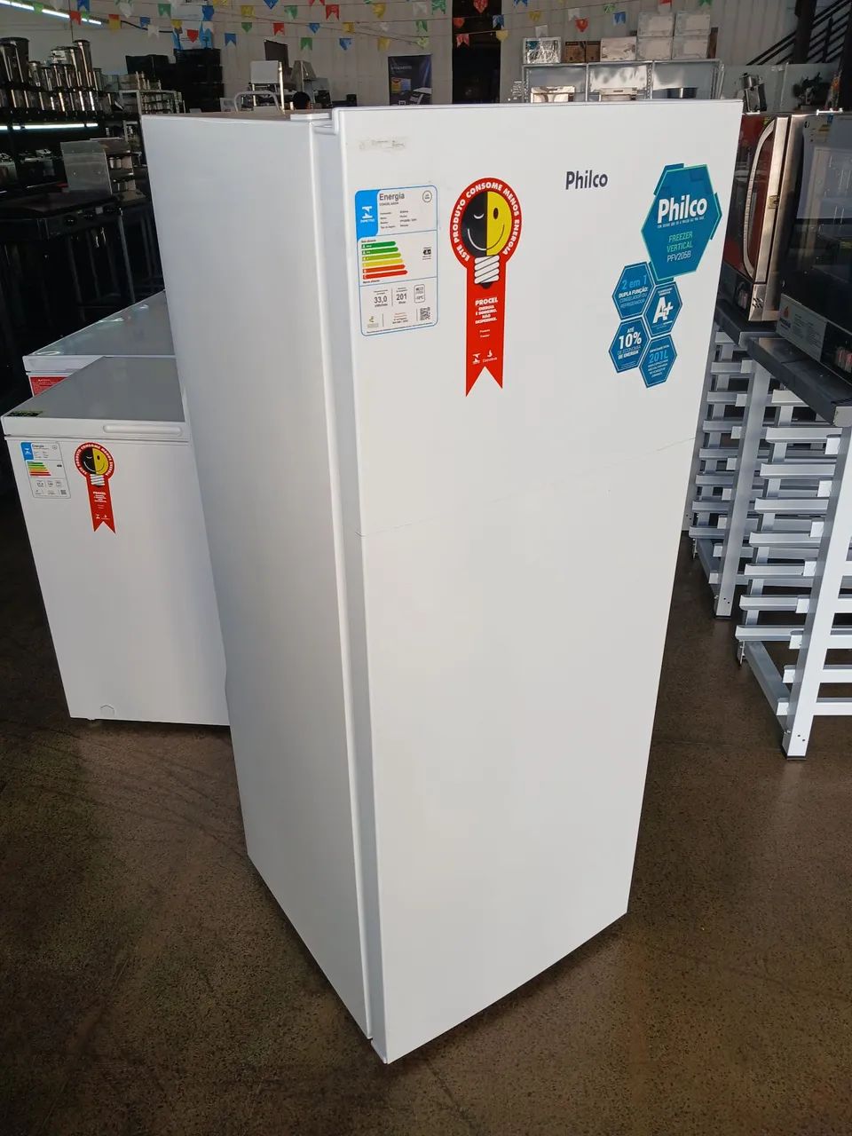 Freezer Vertical Philco PFV205B 201L Dupla Função: Freezer e Refrigerador - Foto 3