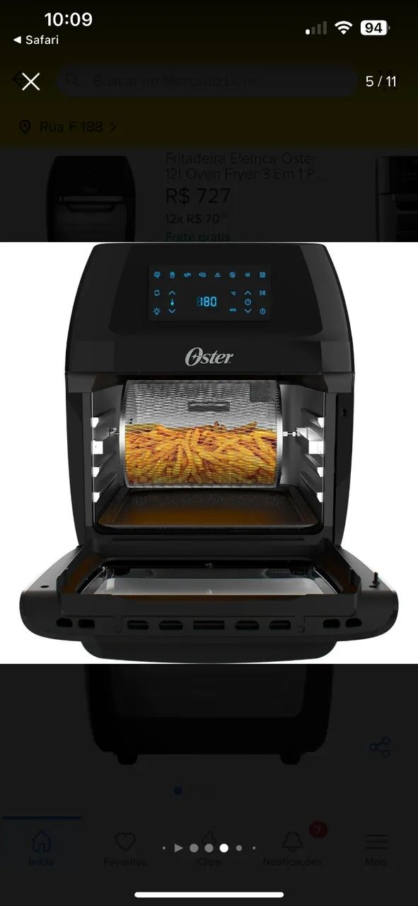 Fritadeira  Oster  Fryer Digital 12 l   1800w  Preta 110v  - Foto 3