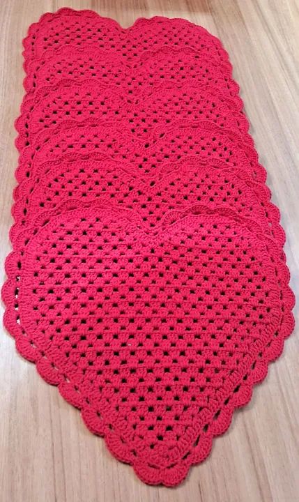 Jogo Americano em Crochê Vermelho - Foto 2