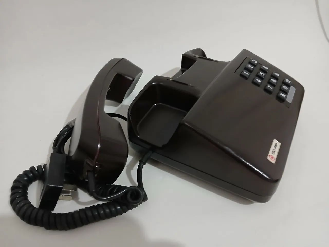 Antigo Telefone de mesa  Repaginado na cor café Tec Yama chaveado anos 80 - Foto 4