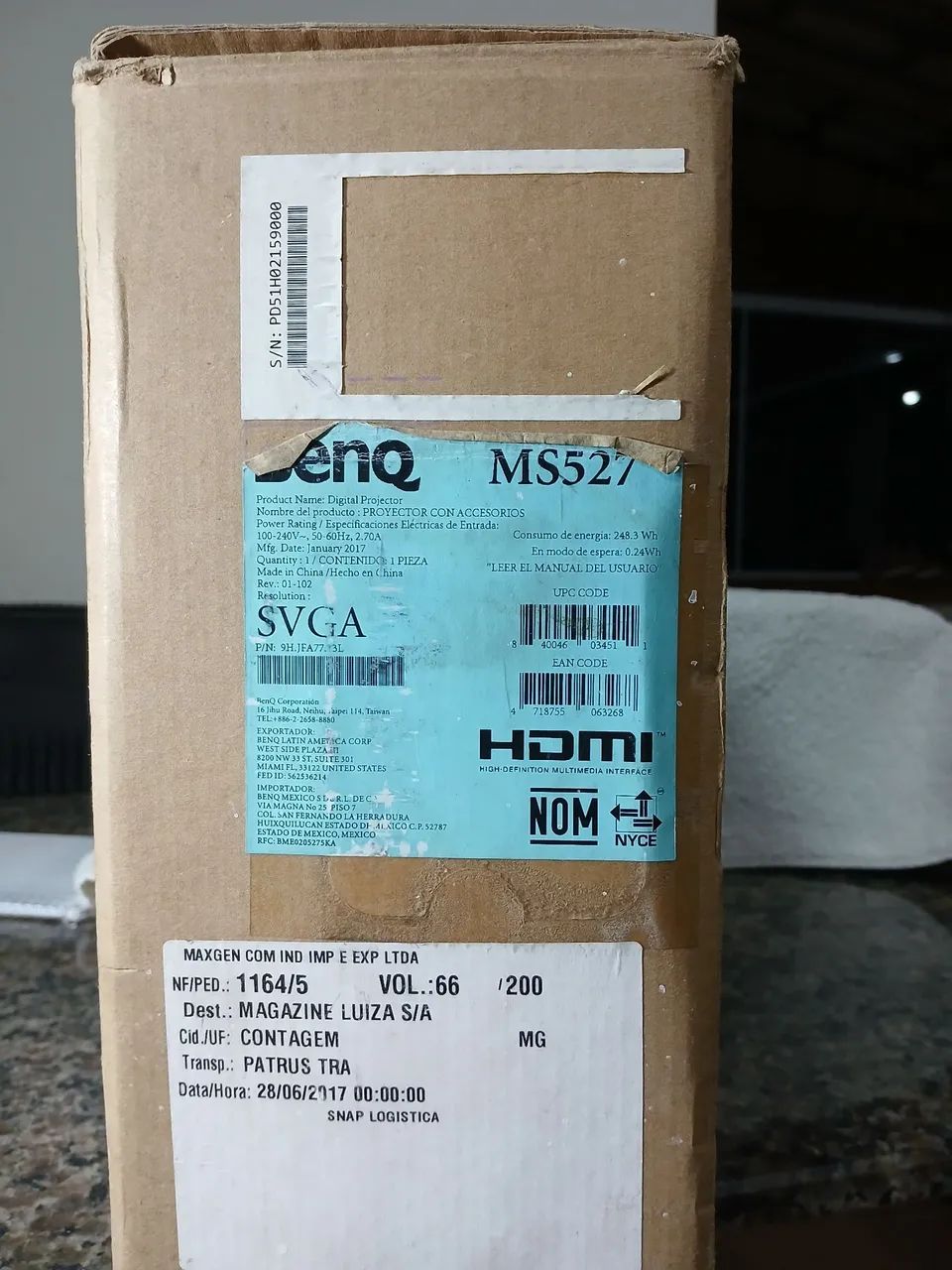 BENQ MS527 Projector + 5 KX30_A 3D Glasses64595549144835122