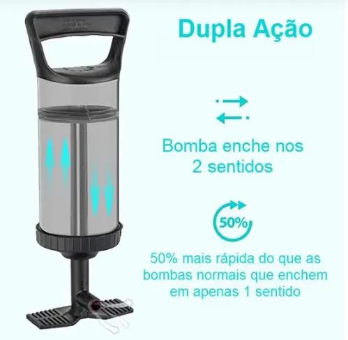 Inflador Manual Bomba De Ar 30cm Colchão Inflável Piscina Bola Pilates z1266 - Foto 5