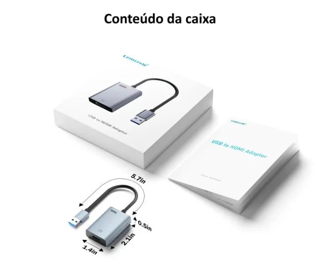 Adaptador USB 3.0 para hdmi Lemorele (estende ou duplica) - Foto 5