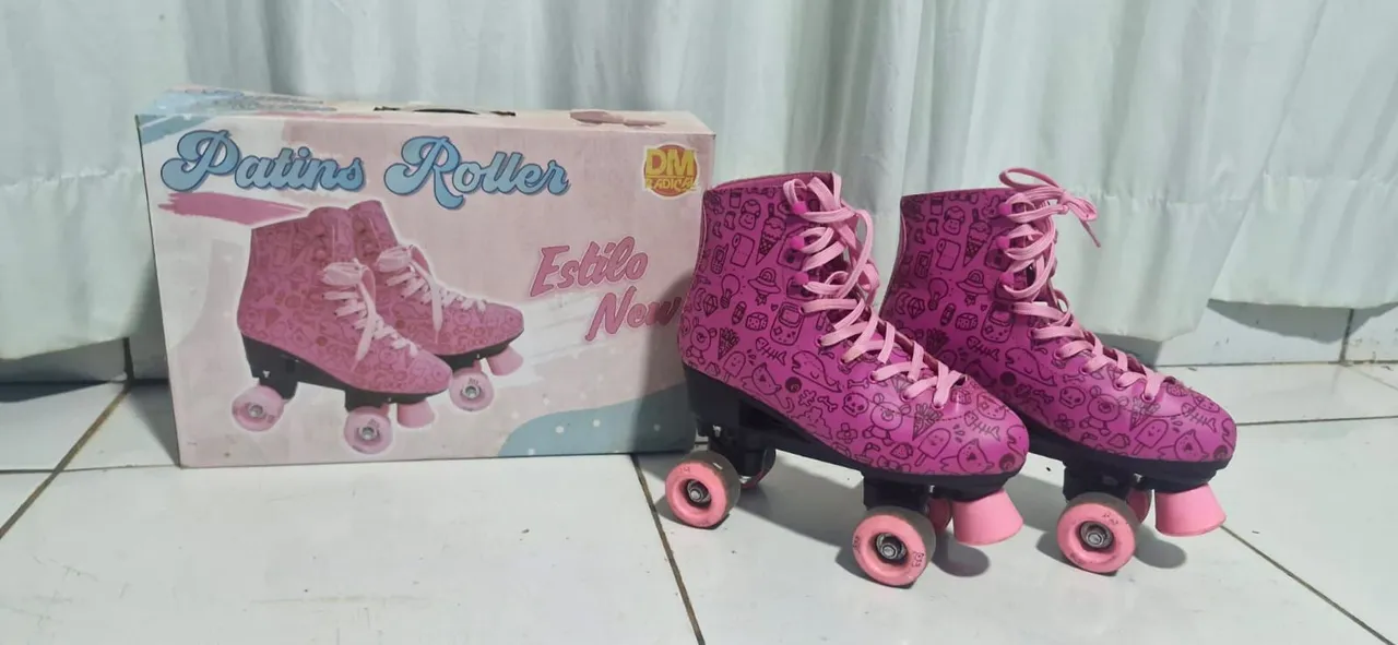 Patins Roller Rosa Estilo New