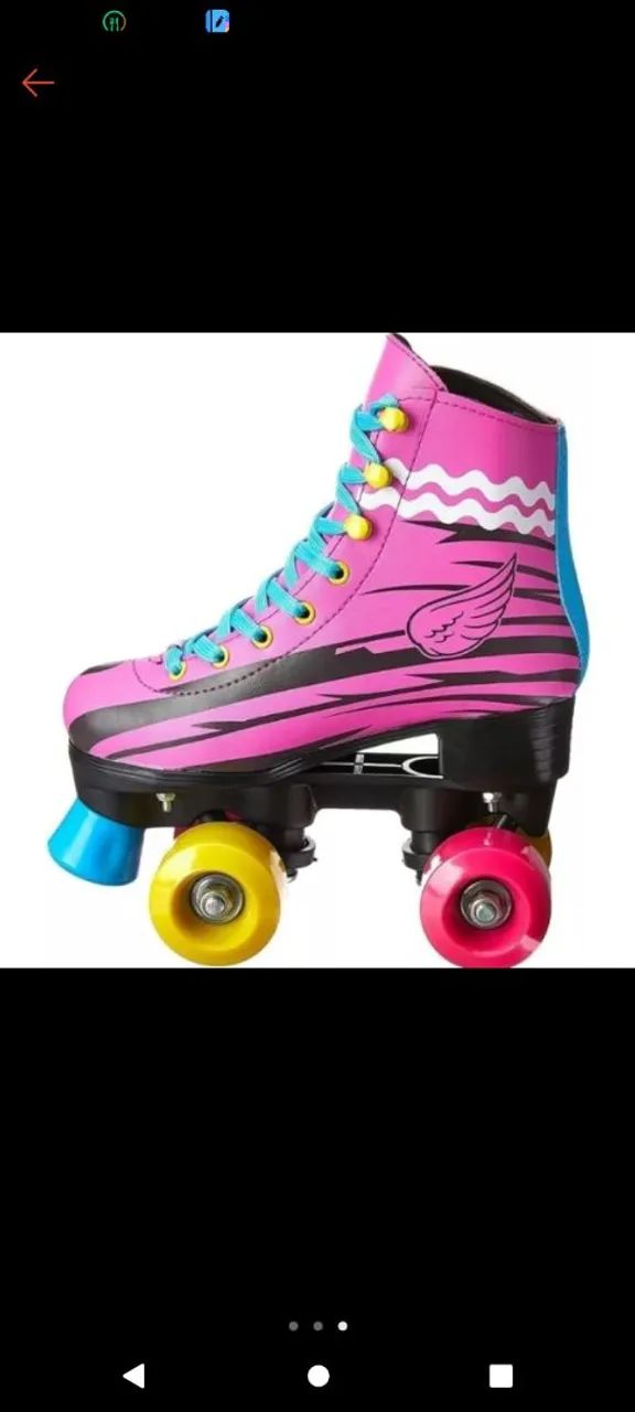 Patins Roller Infantil Rosa com Desenho