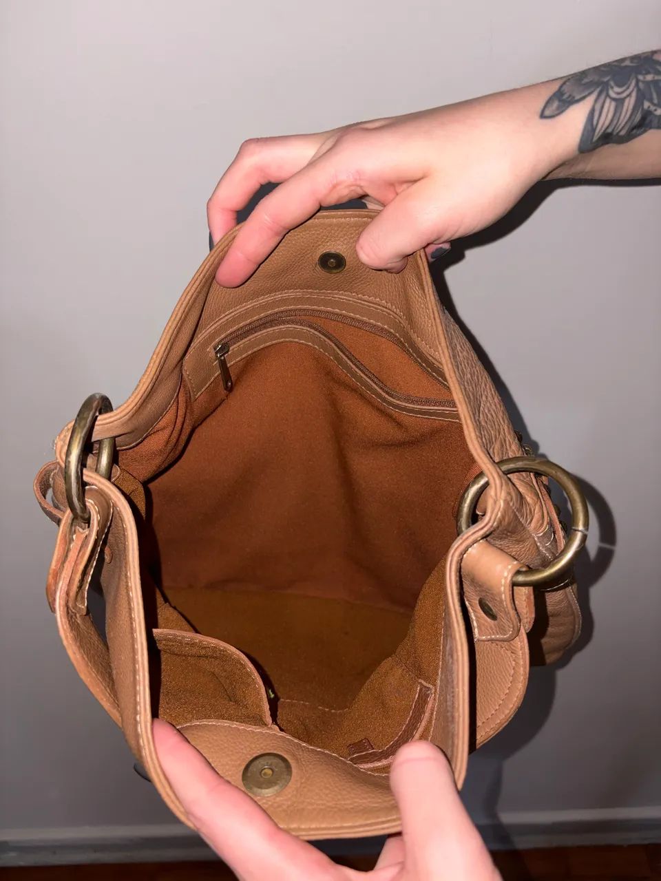 bolsa couro marrom - Foto 3