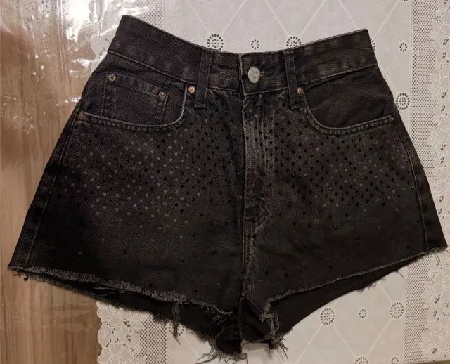 Short jeans renner preto