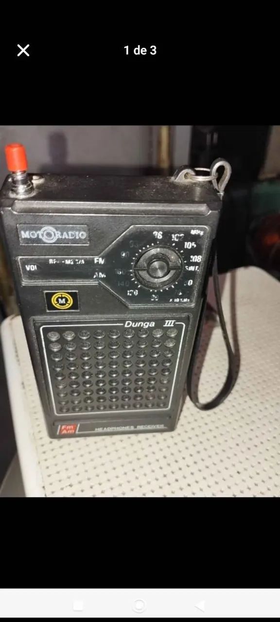 Motoradio de bolso antigo AM FM Dunga III.