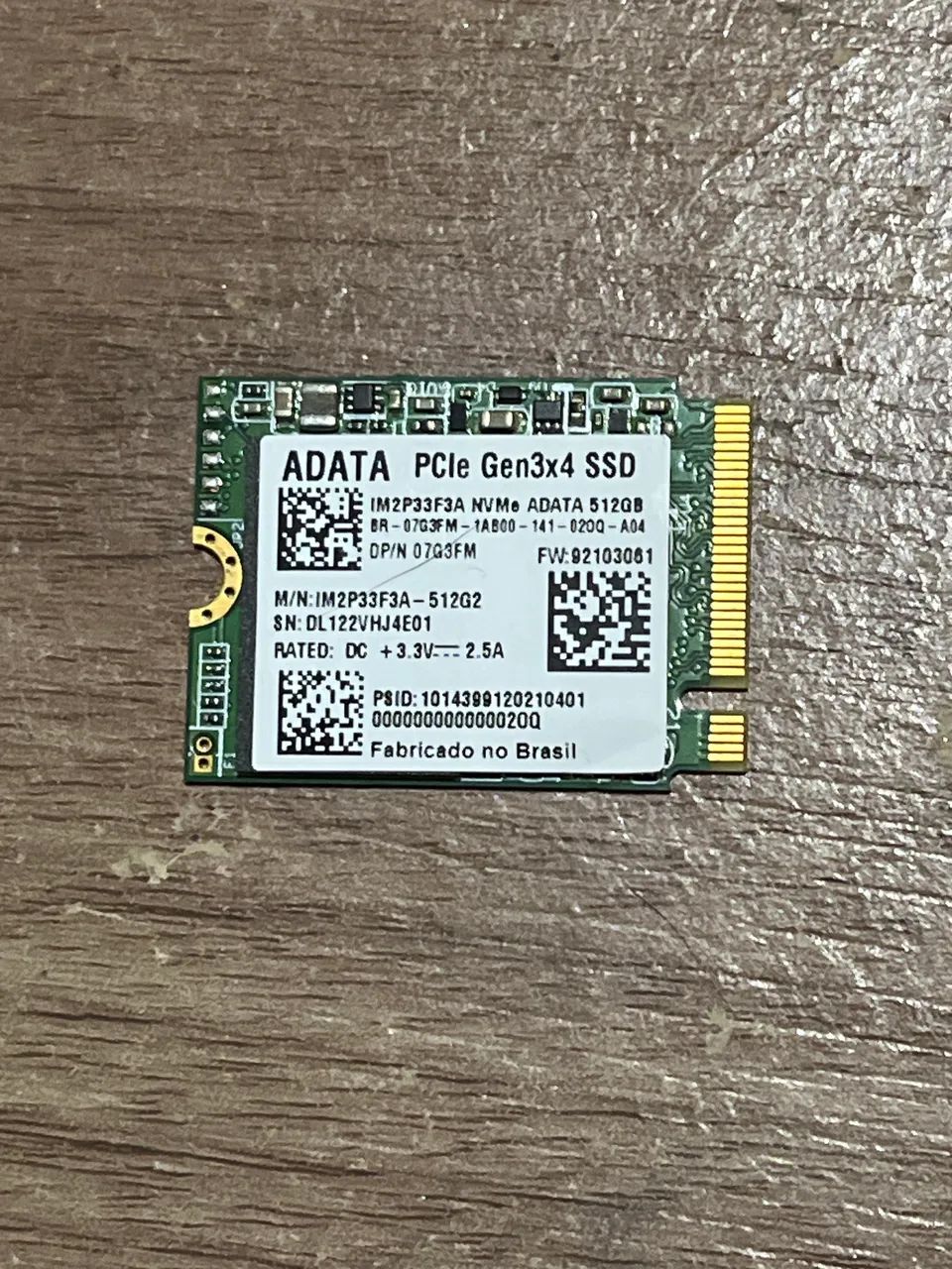 SSD ADATA NVMe M.2 2230 de 512 GB, modelo IM2P33F3A-512G2