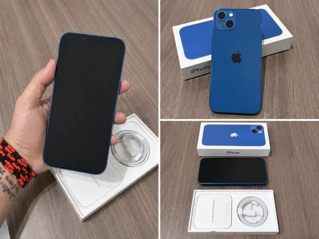 iPhone 13 256GB - Azul | Bateria 100% | Impecável - Celulares e