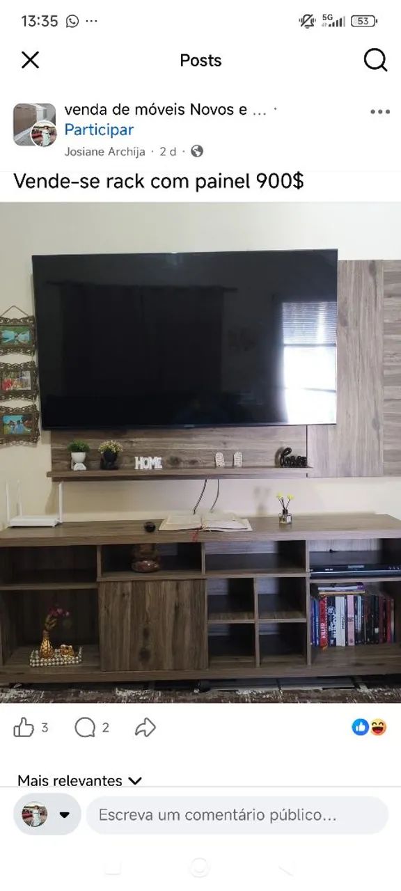 Rack com painel usado bem conservado 900$ 