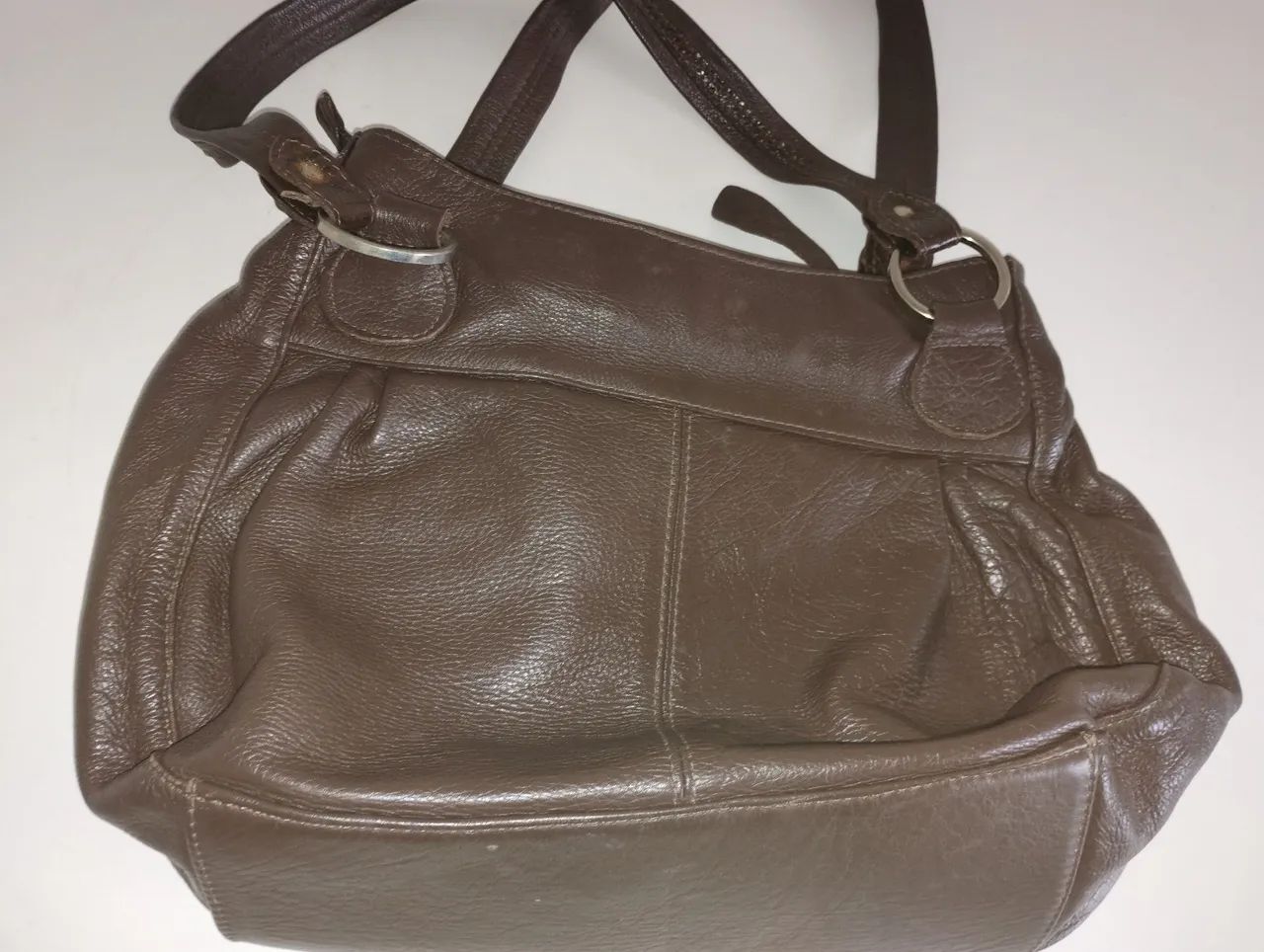 Bolsa marrom couro legítimo  - Foto 3
