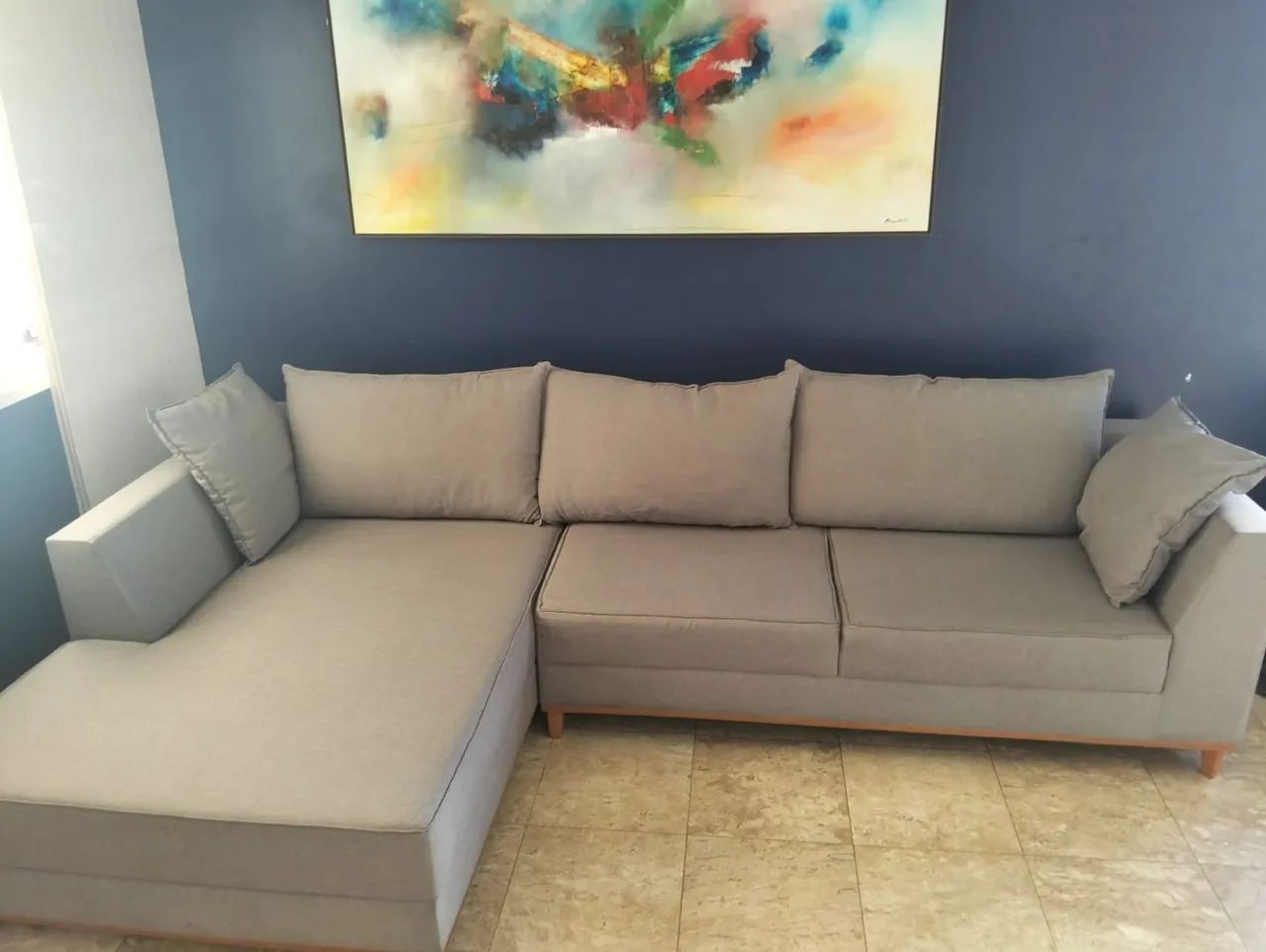 Sofá de alto padrão em linho/4 lugares 