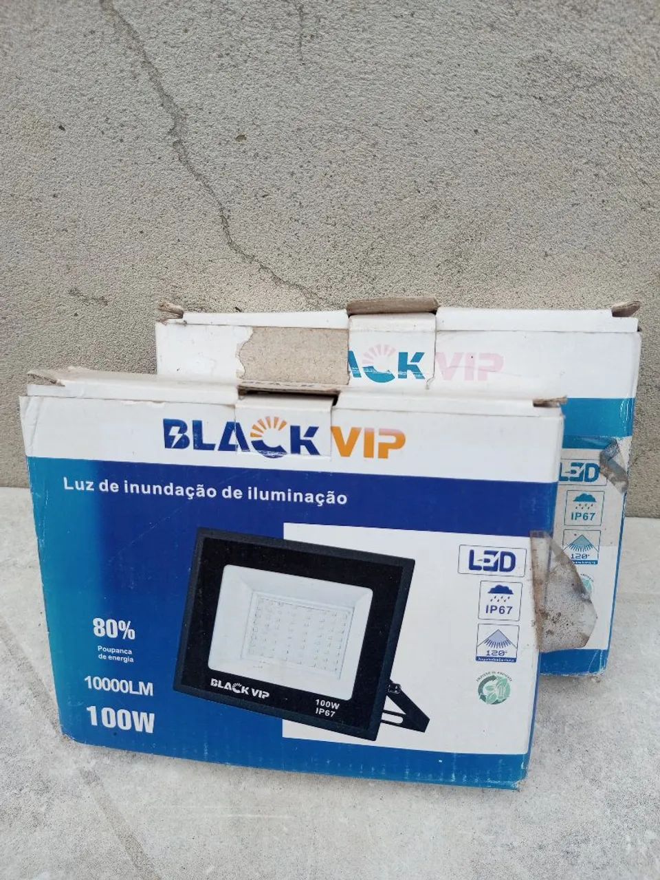 REFLETOR LED AZUL 100W BLACK VIP LUIZ AZUL  - Foto 4