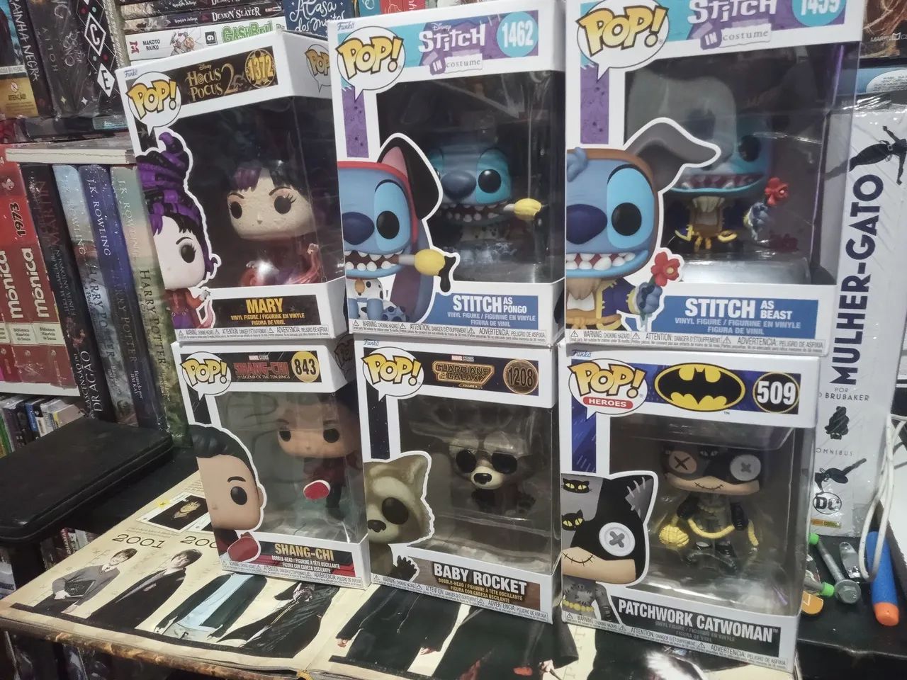 Funko stitch, x23, abgail, Marcel, dc, arlequim, 