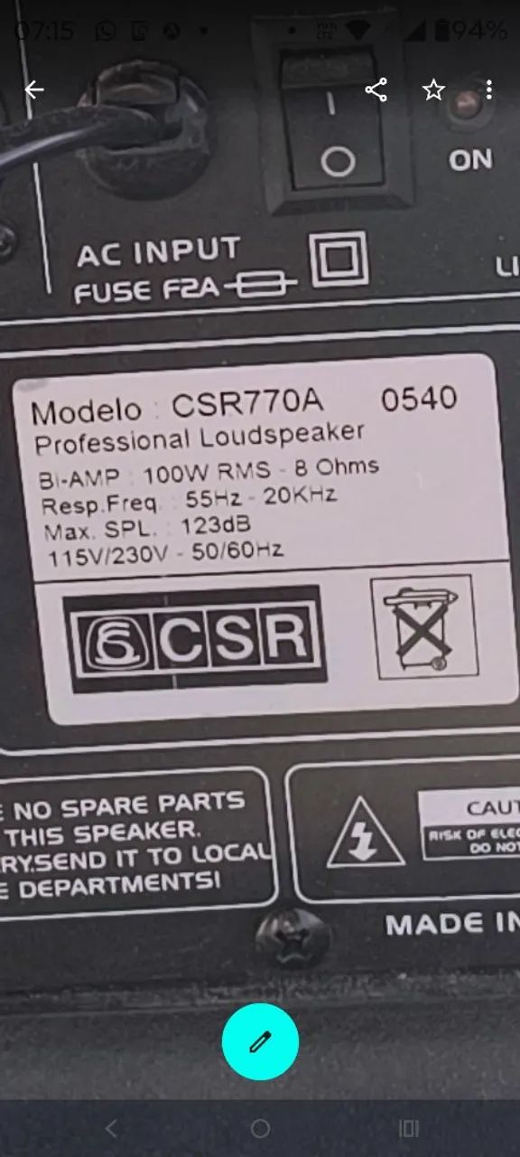 Caixa de som Csr 770 - Foto 2